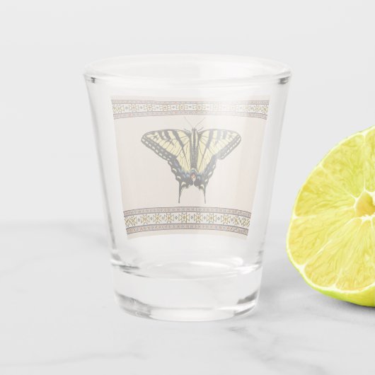 Südwest-Gelbes Frack Butterfly Schnapsglas (Rückseite)