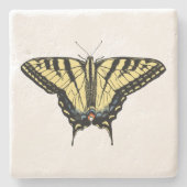 Südwest-Gelbes Frack Butterfly Steinuntersetzer (Vorderseite)