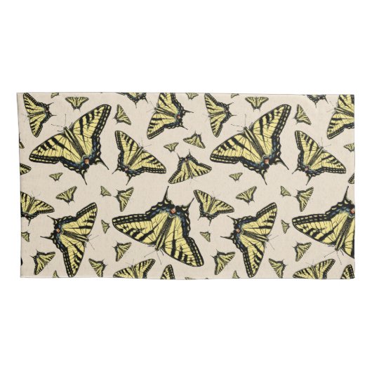 Südwest-Gelbes Frack Schmetterlingskönig Kissenbezug (Rückseite-Rechts)