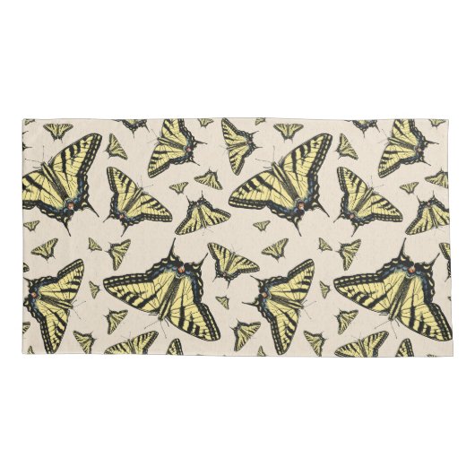 Südwest-Gelbes Frack Schmetterlingskönig Kissenbezug (Rückseite-Links)