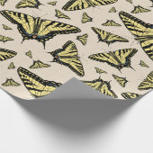 Südwest-Gelbes Frack-Schmetterlingsmuster Geschenkpapier (Ecke)