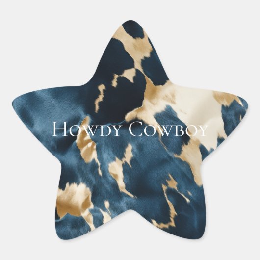 Südwest Gold Blue Creme Cowhide Stern-Aufkleber (Vorderseite)