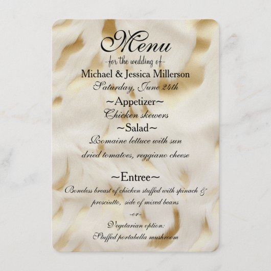 Südwest Gold White Cowhid Menükarte (Vorderseite)