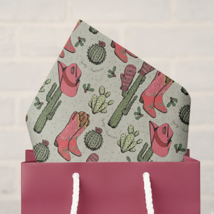 Südwest Green Christmas Cowgirl Howdy Weihnachten Seidenpapier