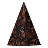 Südwest Imitats Brown Leather Cowhide Blume Partyhütchen (Rückseite)