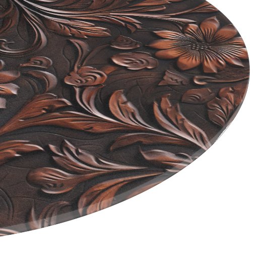 Südwest Imitats Brown Leather Cowhide Blume Schneidebrett (Ecke)