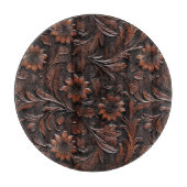 Südwest Imitats Brown Leather Cowhide Blume Schneidebrett (Vorderseite)