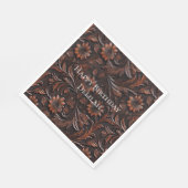 Südwest Imitats Brown Leather Cowhide Blume Serviette (Ecke)