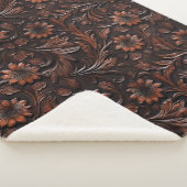 Südwest Imitats Brown Leather Cowhide Blume Sherpadecke (3/4)