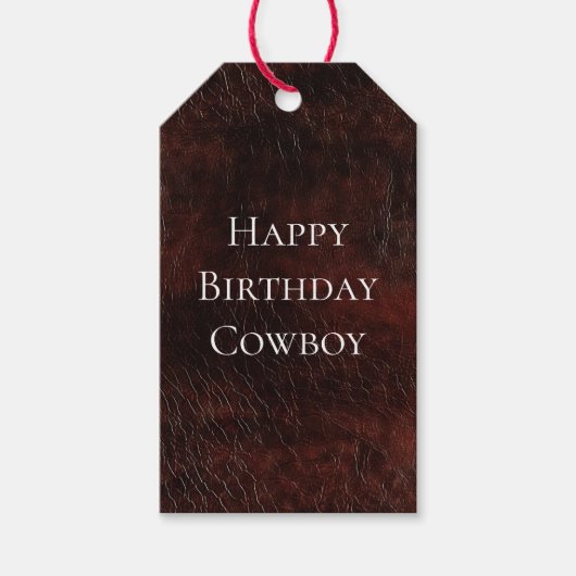 Südwest Imitats Brown Leather Cowhide Geschenkanhänger (Vorderseite)
