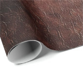 Südwest Imitats Brown Leather Cowhide Geschenkpapier (Rolleneckpunkt)