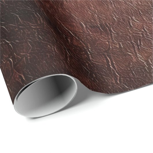Südwest Imitats Brown Leather Cowhide Geschenkpapier (Rolleneckpunkt)