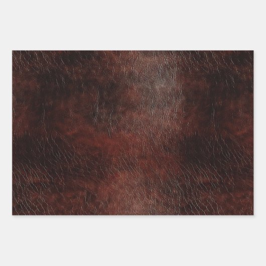 Südwest Imitats Brown Leather Cowhide Geschenkpapier Set (Vorderseite 3)