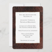 Südwest Imitats Brown Leather Cowhide Hochzeit Einladung (Vorderseite)