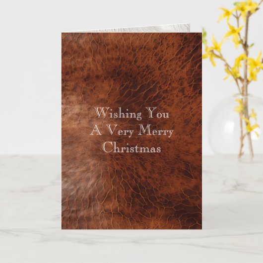 Südwest Imitats Brown Leather Cowhide Karte (Gelbe Blume)