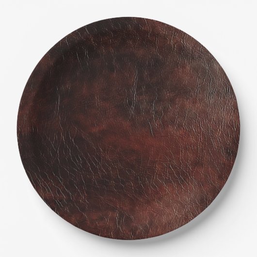 Südwest Imitats Brown Leather Cowhide Pappteller (Vorderseite)