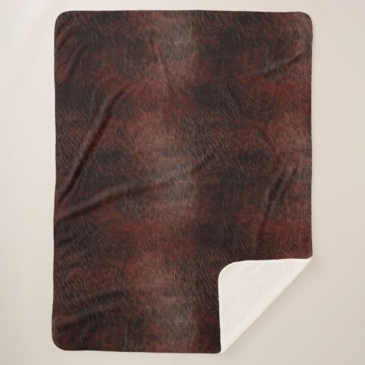 Südwest Imitats Brown Leather Cowhide Sherpadecke (Vorderseite)