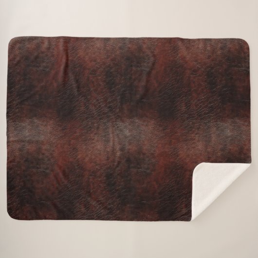 Südwest Imitats Brown Leather Cowhide Sherpadecke (Vorderseite (Horizontal))