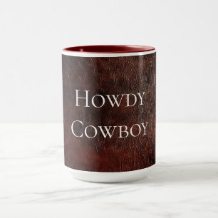 Südwest Imitats Brown Leather Cowhide Tasse