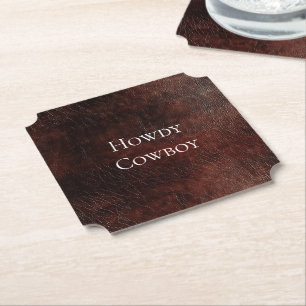 Südwest Imitats Brown Leather Cowhide Untersetzer