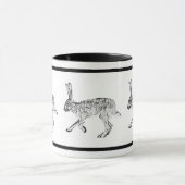 Südwest Jackkaninchen Design Schwarz-Weiß Tasse (Zentrum)