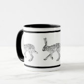 Südwest Jackkaninchen Design Schwarz-Weiß Tasse (Vorderseite Links)