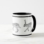Südwest Jackkaninchen Design Schwarz-Weiß Tasse (VorderseiteRechts)