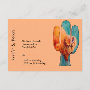 Südwest-Kaktus und Buffalo-Reaktion RSVP Karte