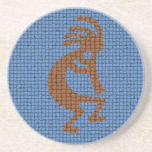 Südwest Kokopelli mit Flute Earth Tone Mosaik Untersetzer
