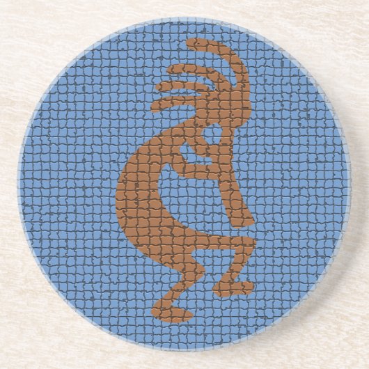 Südwest Kokopelli mit Flute Earth Tone Mosaik Untersetzer (Vorne)