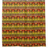 Südwest Kokopelli Muster gelb und rot Duschvorhang (Vorderseite)