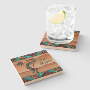 Südwest Kokopelli Playing the Flute Steinuntersetzer