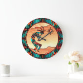 Südwest Kokopelli Round Clock Große Wanduhr (Zuhause)