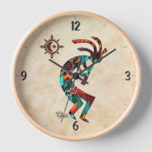Südwest Kokopelli Runde Wall Uhr (Vorderseite)