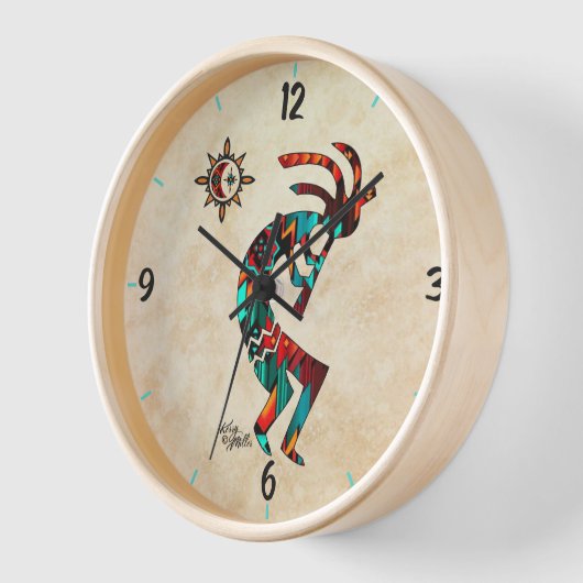 Südwest Kokopelli Runde Wall Uhr (Winkel)