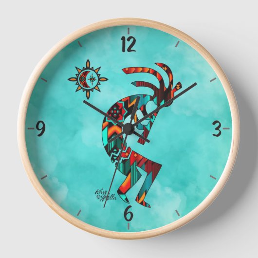 Südwest Kokopelli Runde Wall Uhr (Vorderseite)