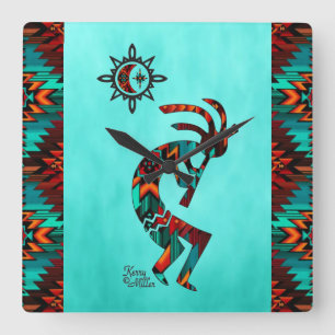 Südwest Kokopelli Square Wall Clock Quadratische Wanduhr