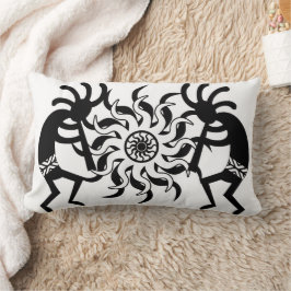 Südwest Kokopelli Stamm Schwarz-Weiß Lendenkissen