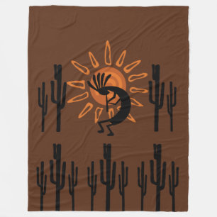 Südwest Kokopelli Sun Rustic Lg Fleece Blanket