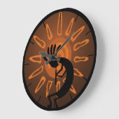 Südwest Kokopelli Sun Rustikale Runduhr Große Wanduhr (Winkel)