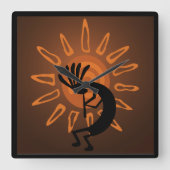 Südwest Kokopelli Sun Rustikale Uhr (Vorderseite)