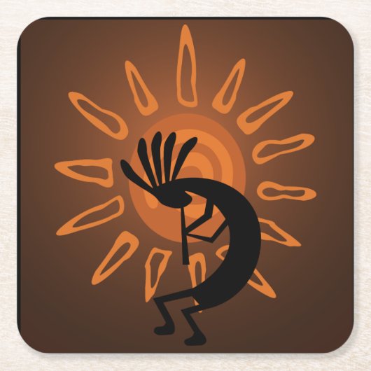 Südwest Kokopelli Sun Rustische Untersetzer (Vorderseite)