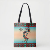 Südwest Kokopelli und Sun Tote Bag Tasche (Vorderseite)