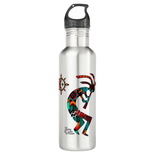 Südwest Kokopelli Wasserflasche aus Edelstahl Edelstahlflasche (Vorderseite)
