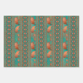 Südwest Kupfer Aquamarines Javelina geometrisches Geschenkpapier Set (Vorderseite 3)