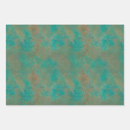Südwest Kupfer Aquamarines Javelina geometrisches Geschenkpapier Set (Vorderseite 2)