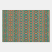 Südwest Kupfer Aquamarines Javelina geometrisches Geschenkpapier Set (Vorderseite)