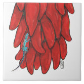 Südwest-Lizard & Red Chile Pepper Ristra Mural Fliese (Vorderseite)