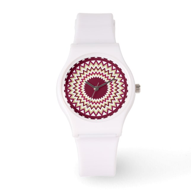 Südwest Maroon Zigzag Armbanduhr (Vorderseite)