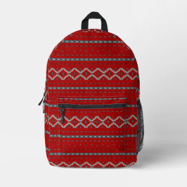 Südwest Mesas Red & Turquoise Geometric Muster Bedruckter Rucksack